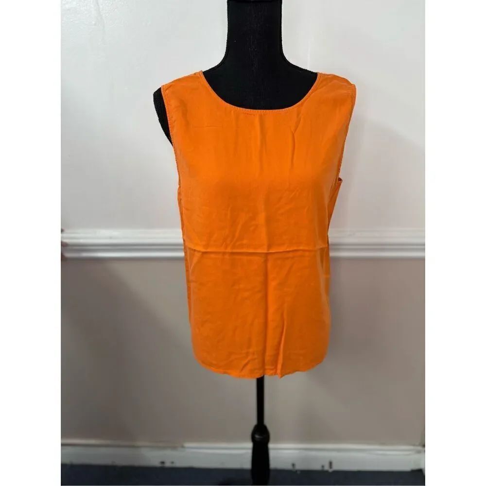 Sag Harbor Orange Silk Tank Top Size 12
